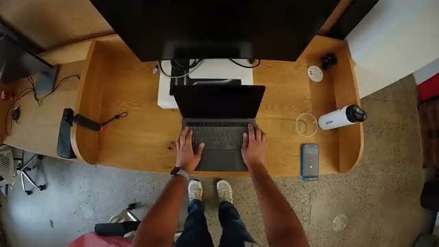 Laptop open, type, close: the head camera view